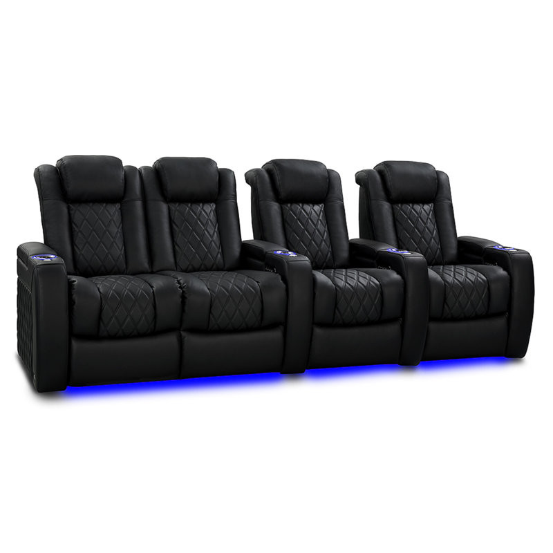 Leather Home Theater Seating with Cup Holder