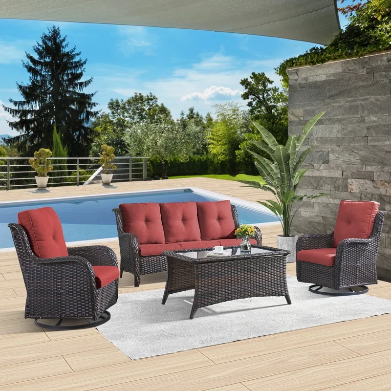 Avimael 5 - Person Outdoor Seating Group with Cushions