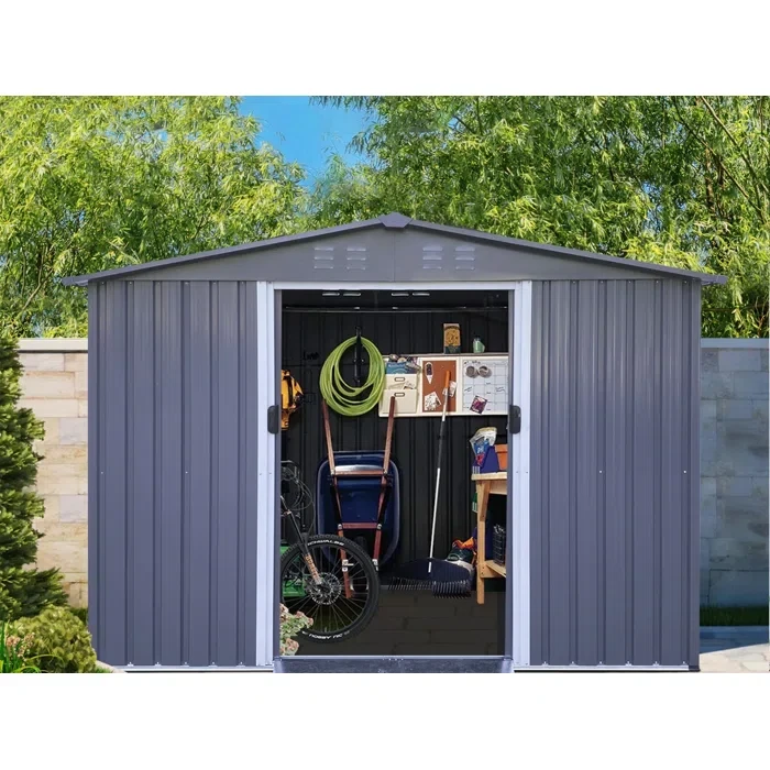 8 ft. W x 6 ft. D Metal Vertical Storage Shed