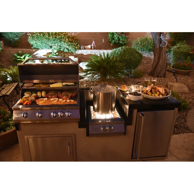 Kokomo Grills 91.2'' W 4 BBQ Grill Island with 4 - Burner Grill