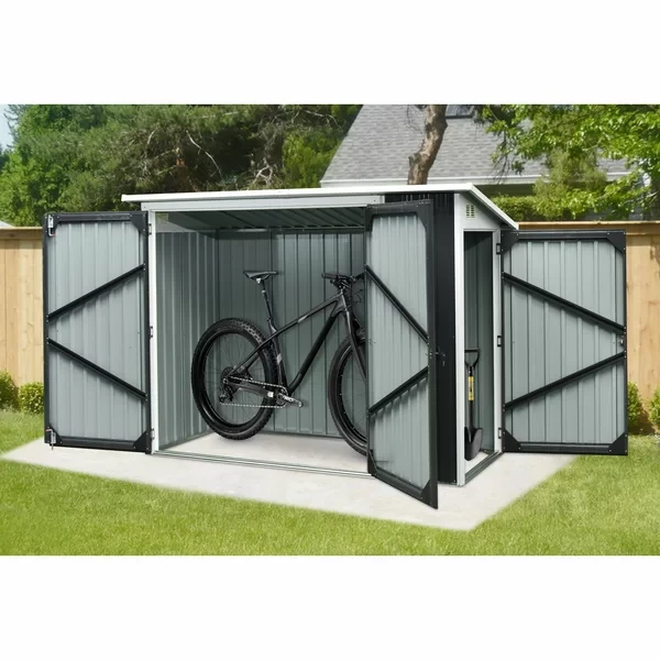 8 ft. W x 3.6 ft. D Metal Horizontal Storage Shed