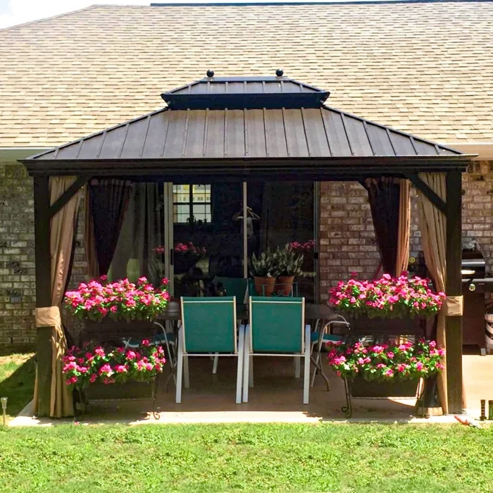 10ft. H × 12ft. W × 10ft. D Aluminum Patio Gazebo