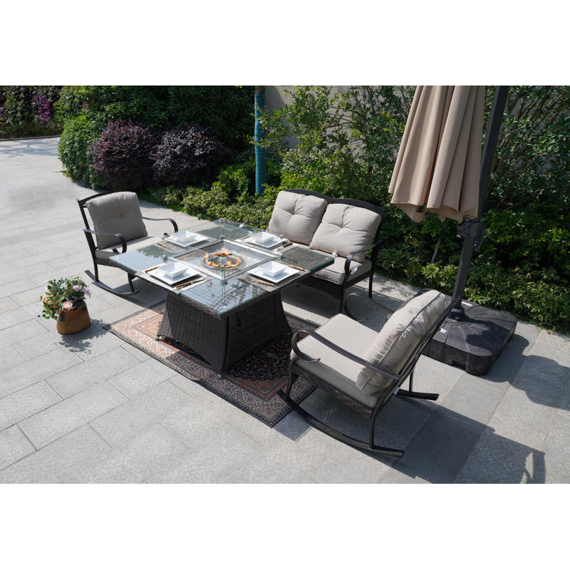 Amairany 4 - Person Outdoor Seating Group with Cushions