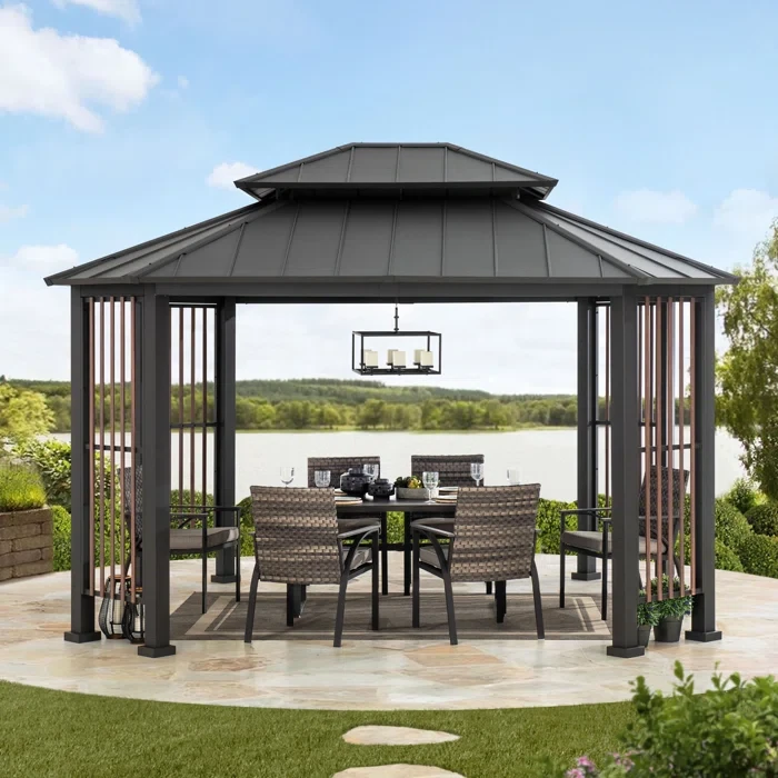 13 Ft. W x 11 Ft. D Metal Patio Gazebo