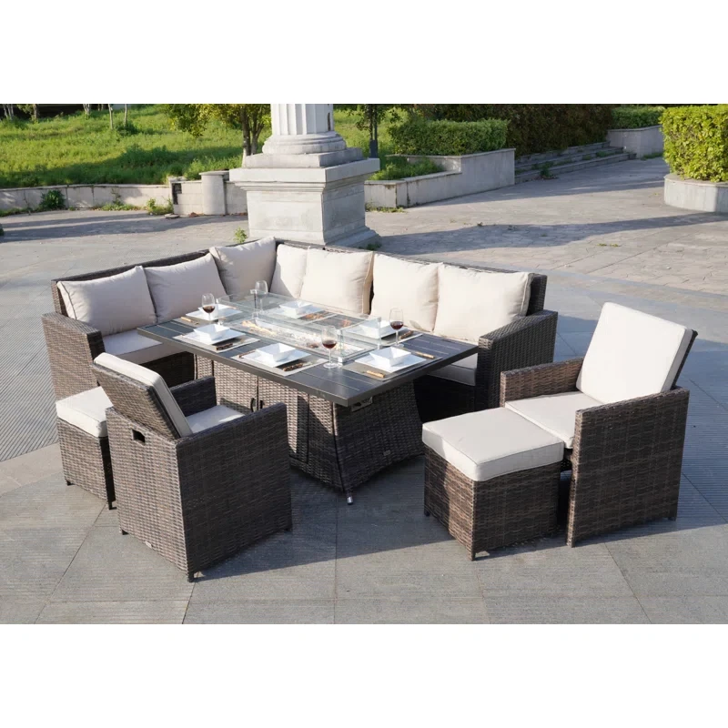 10 - Person Outdoor Seating Group with Cushions