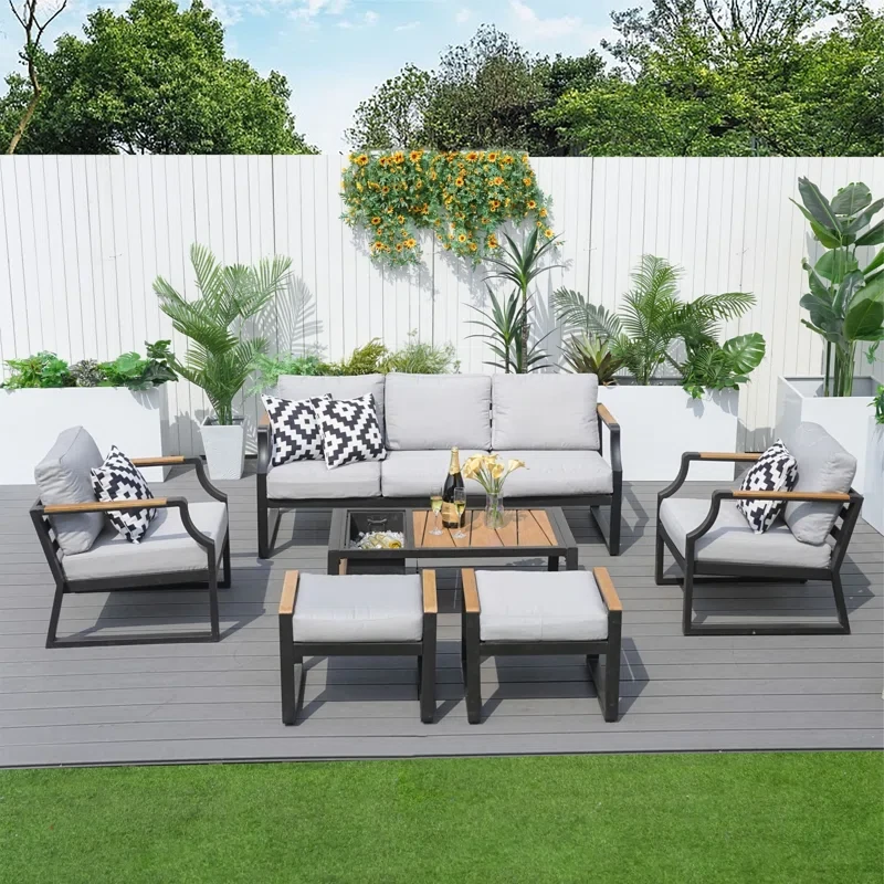 Elves 7 - Person Outdoor Seating Group with Cushions