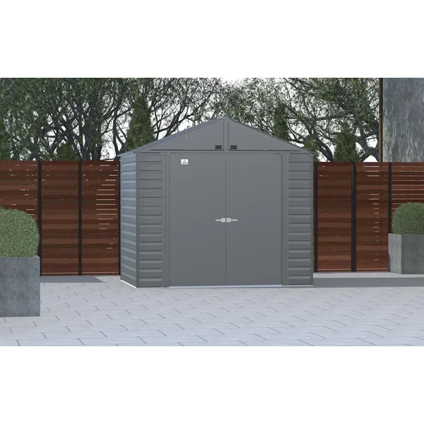 8 ft. W x 6 ft. D Galvanized Steel Storage Shed