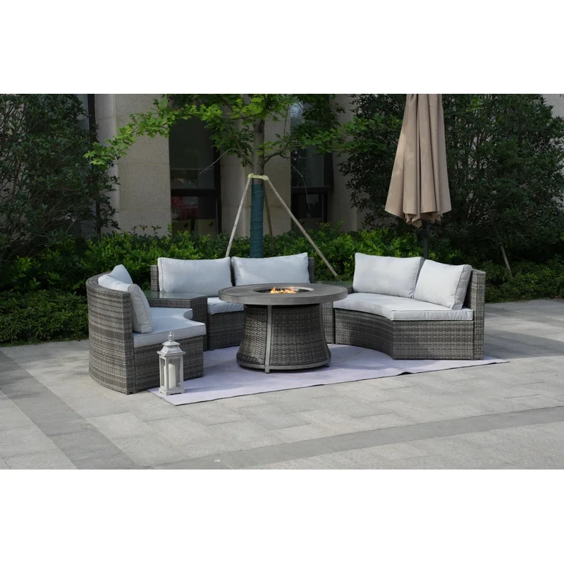 Areefa 6 - Person Outdoor Seating Group with Cushions