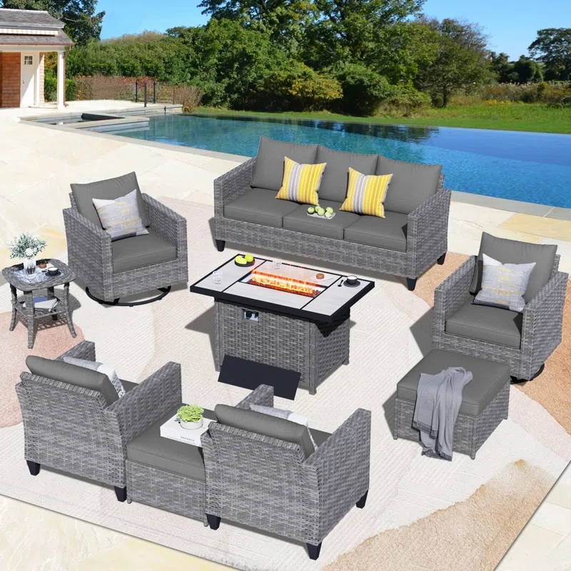 Pequena 8 - Person Outdoor Seating Group with Cushions