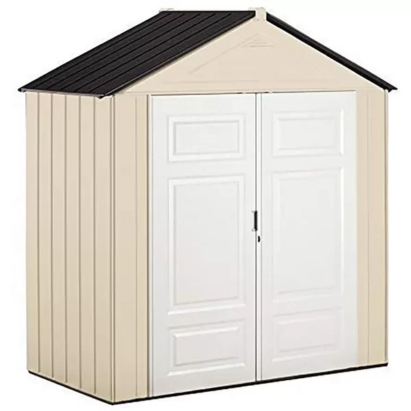 Outdoor 4 ft. W x 7 ft. D Plastic Vertical Storage Shed