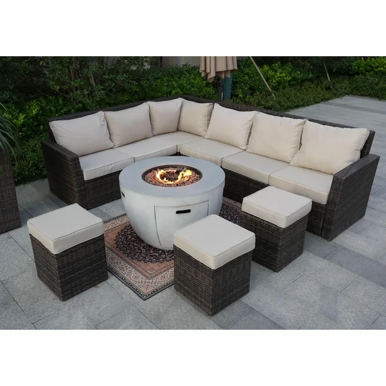 9 - Person Outdoor Seating Group with Cushions