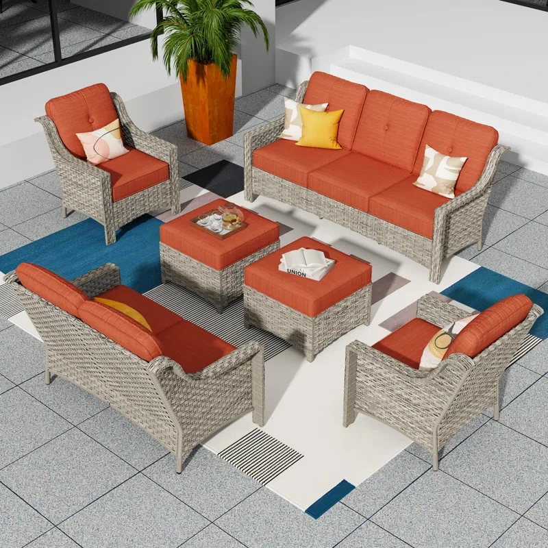 Elyja 7 - Person Outdoor Seating Group with Cushions