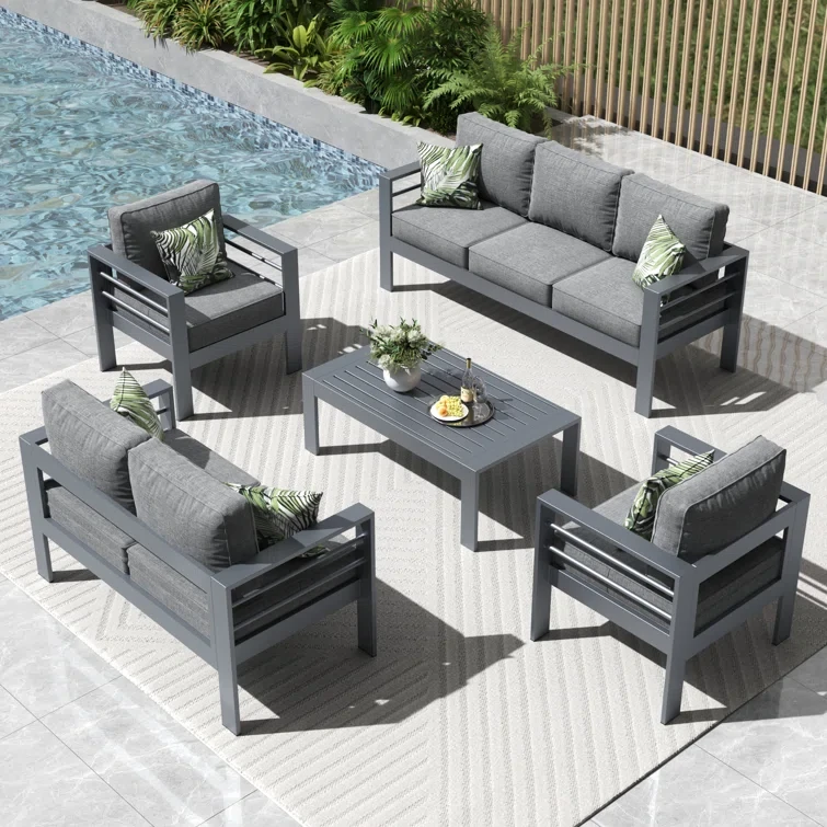 Bivon 5 Piece Sofa Seating Group with Cushions