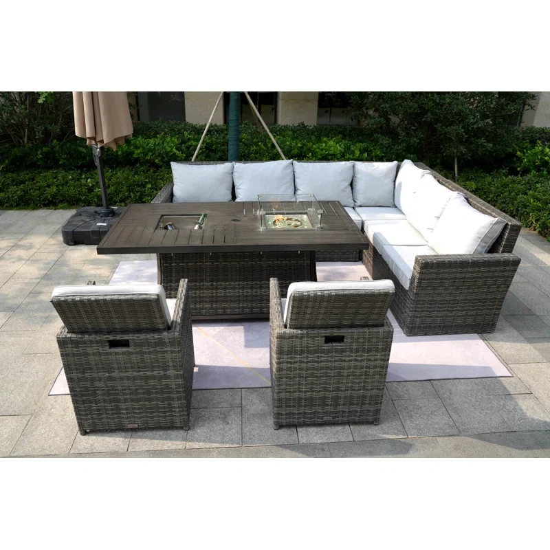 Aliaksey 8 - Person Outdoor Seating Group with Cushions