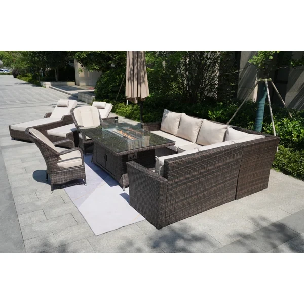 Algird 10 - Person Outdoor Seating Group with Cushions