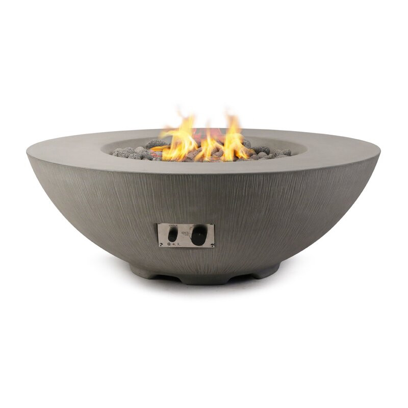 Belgr 14.5" H x 41" W Concrete Propane/Natural Gas Outdoor Fire Pit Table