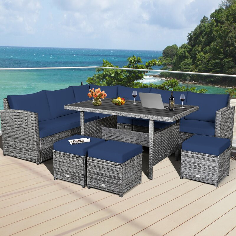 9 - Person Outdoor Seating Group with Cushions