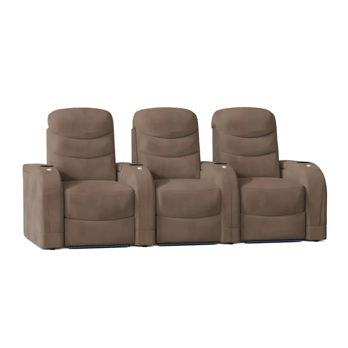 Stealth HR Series Upholstered Power Reclining Home Theater Seating with Cup Holder