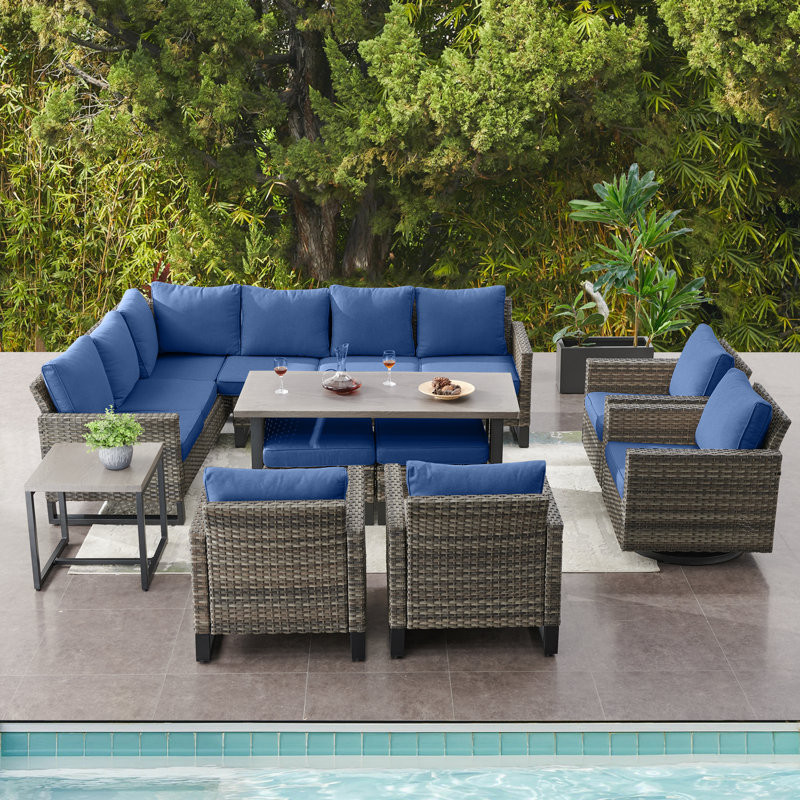 Joette 10 - Person Outdoor Seating Group with Cushions