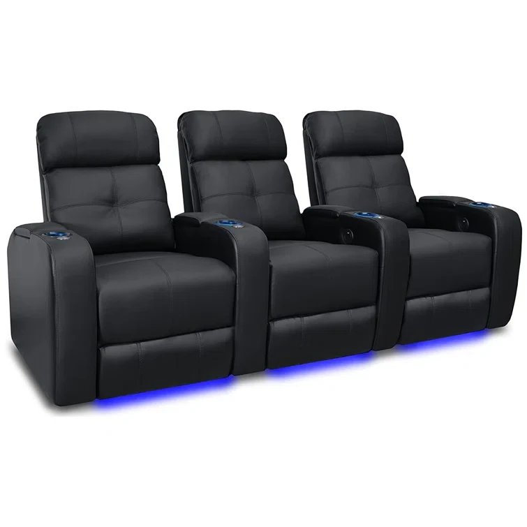 Sehin Leather Home Theater Seating with Cup Holder