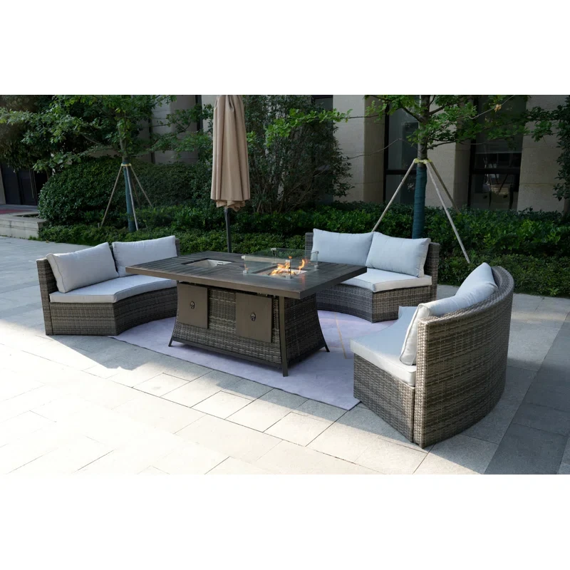 Aliaksey 6 - Person Outdoor Seating Group with Cushions