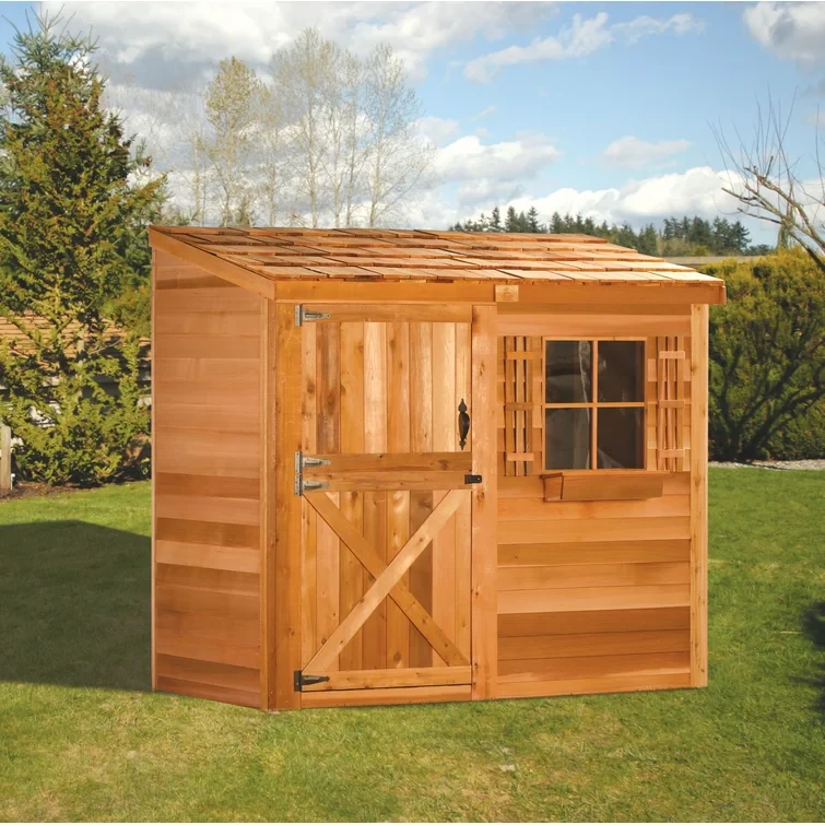 Bayside 6 ft. W x 3 ft. D Western Red Cedar Wood Lean-To Storage Shed