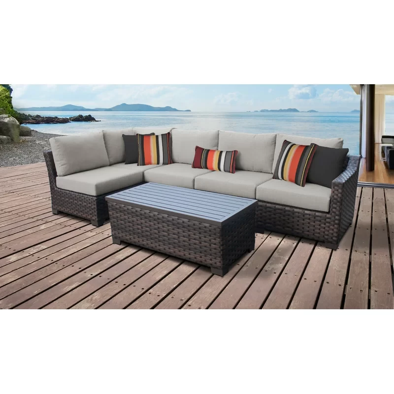 Aelwen 4 - Person Outdoor Seating Group with Cushions