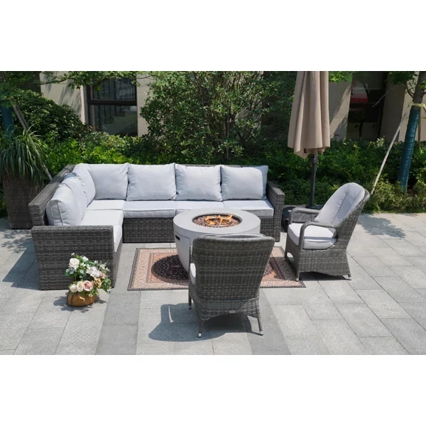 Algird 8 - Person Outdoor Seating Group with Cushions