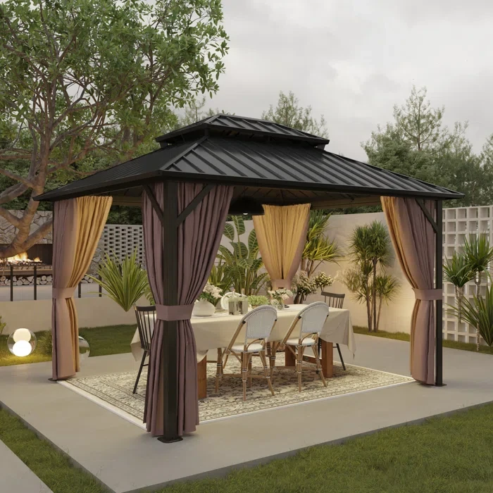 12 Ft. W x 10 Ft. D Steel Patio Gazebo