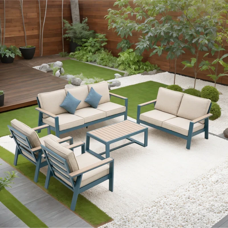 Kerstein 7 - Person Outdoor Seating Group with Cushions