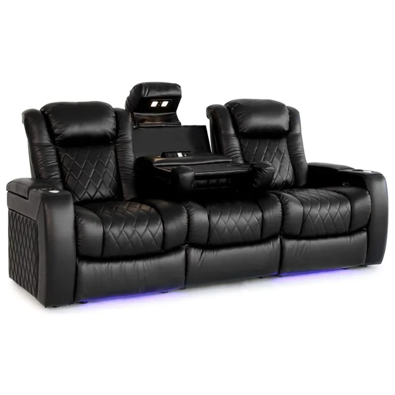 Leather Home Theater Seating with Cup Holder