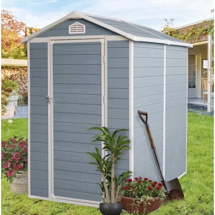 6x4ft Resin Outdoor Storage Shed