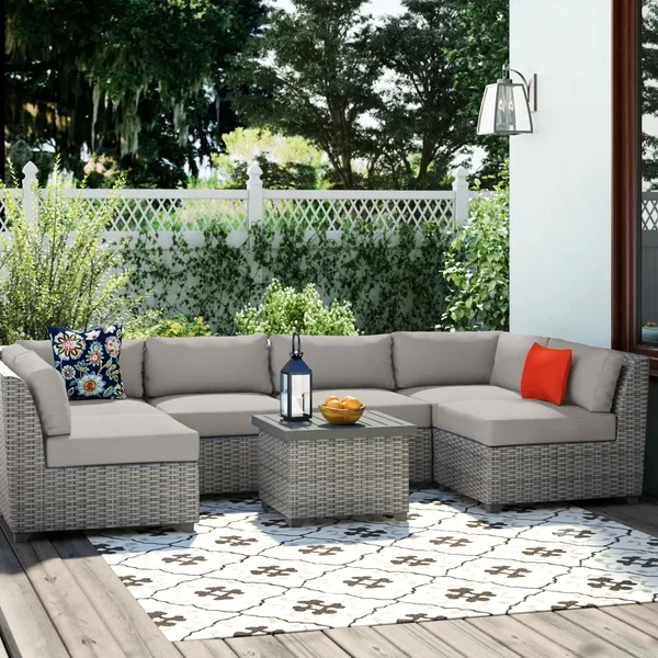 Amjad 7 - Person Outdoor Seating Group with Cushions