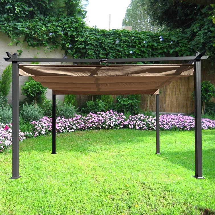 13 Ft. W x 10 Ft. D Aluminum Pergola with Canopy