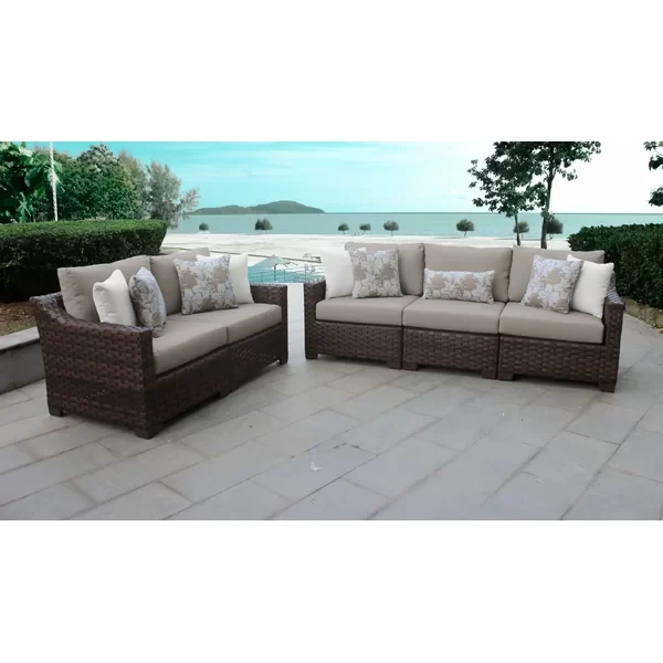 Aelwen 5 - Person Outdoor Seating Group with Cushions