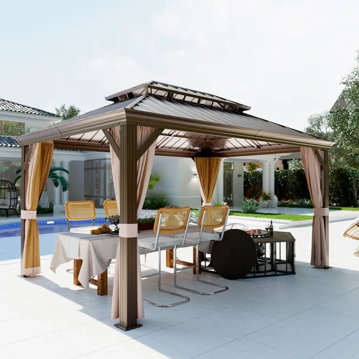 Aluminum Patio Hardtop Gazebo 14" W x 12" D