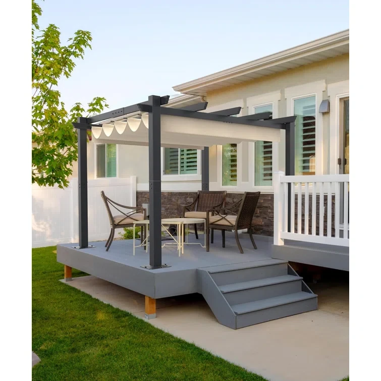 8.5 Ft. W Aluminum Pergola with Canopy