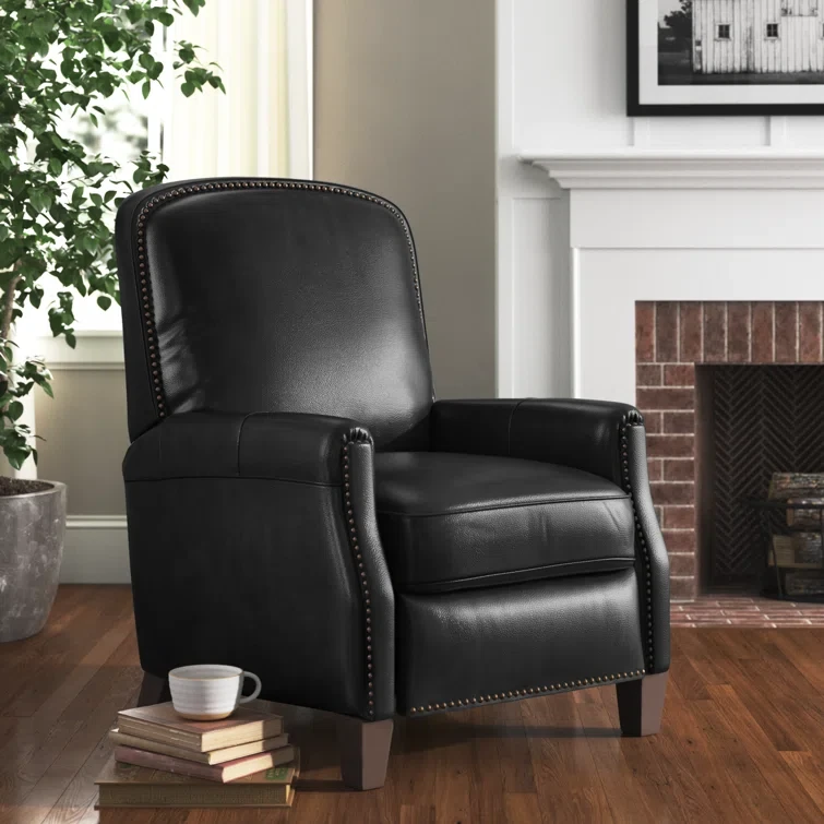 Glen Ellyn 30" Wide Genuine Leather Manual Club Recliner