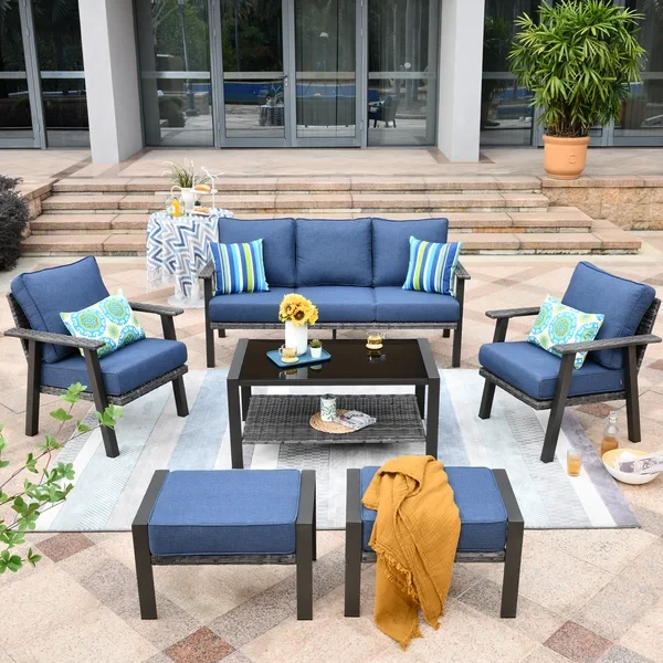 Aisatou 5 - Person Outdoor Seating Group with Cushions