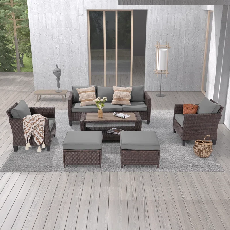 Ashraf 5 - Person Outdoor Seating Group with Cushions