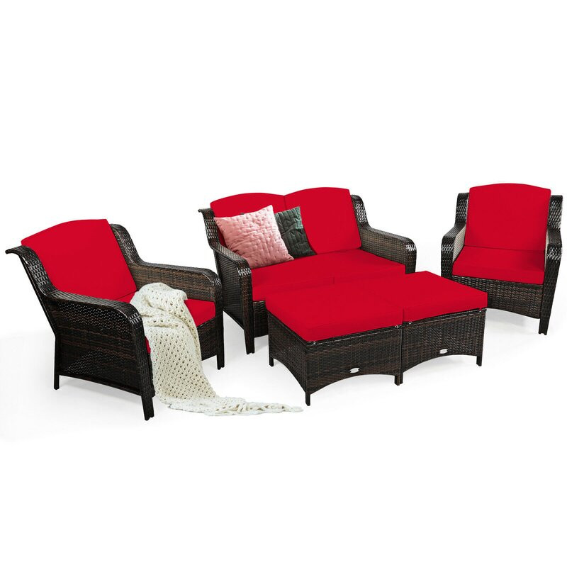 Aighan 6 - Person Outdoor Seating Group with Cushions