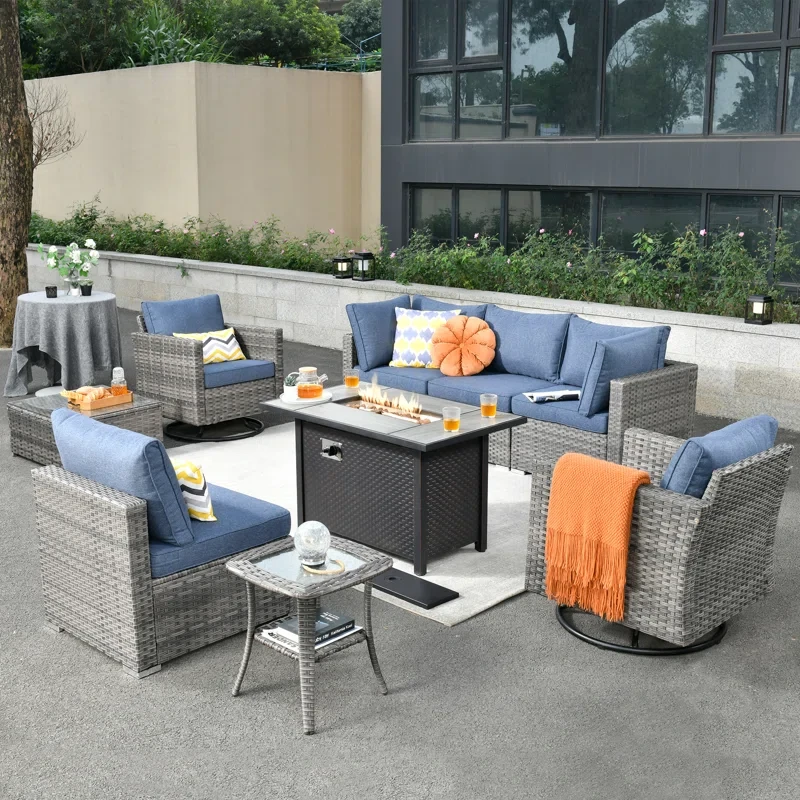 Quinte 9 Piece Sofa Seating Group with Cushions