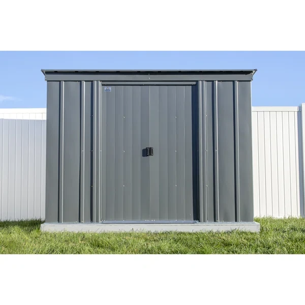 8 ft. W x 4 ft. D Galvanized Steel Vertical Storage Shed