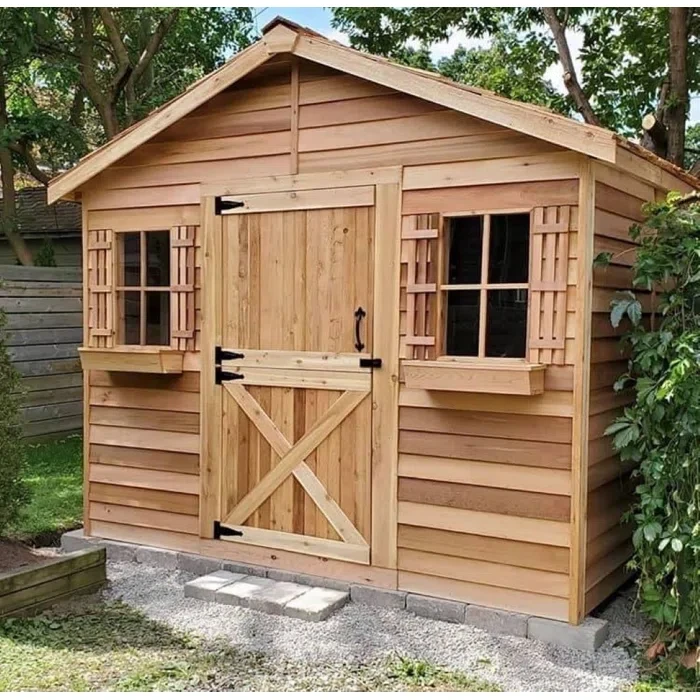 112" H x 120" W x 96" D Cedarhouse Western Red Cedar Wood Storage Shed