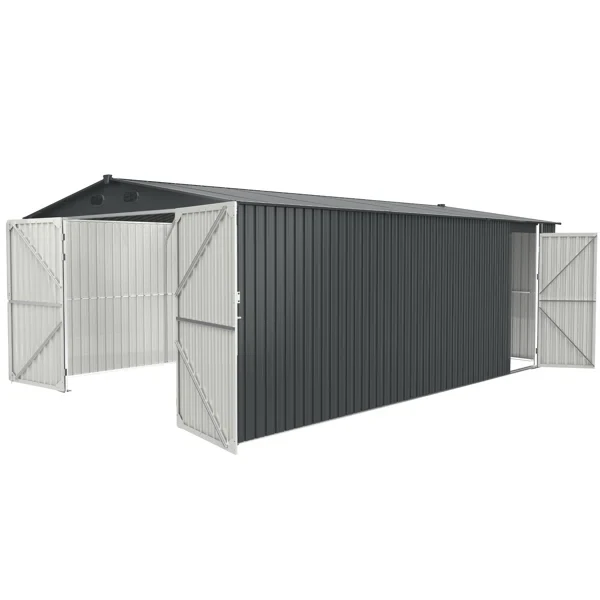 20 ft. W x 13 ft. D Metal Storage Shed