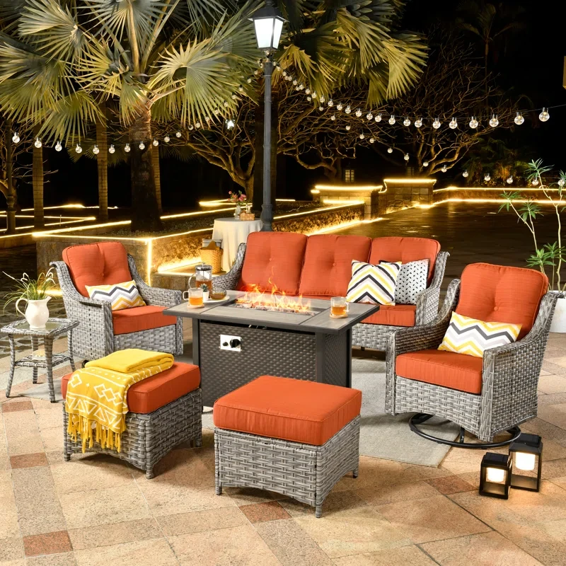 Emanuell 5 - Person Outdoor Seating Group with Cushions