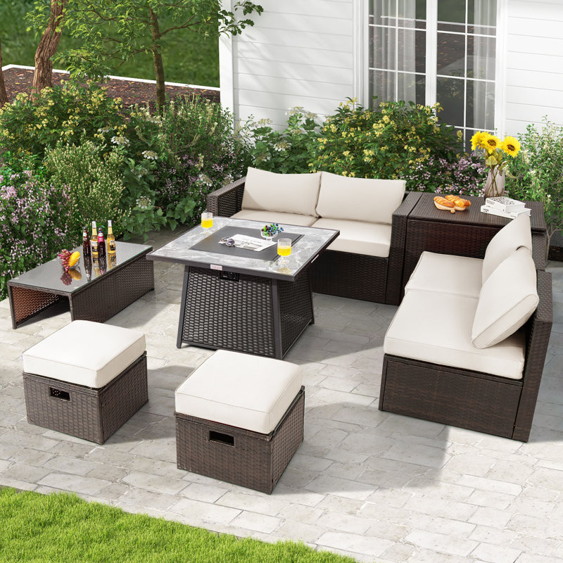 Saabir 6 - Person Outdoor Seating Group with Cushions