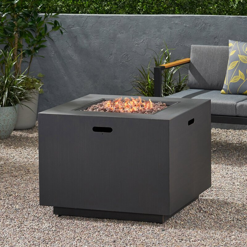 Alsacia Outdoor Concrete Propane Fire Pit Table