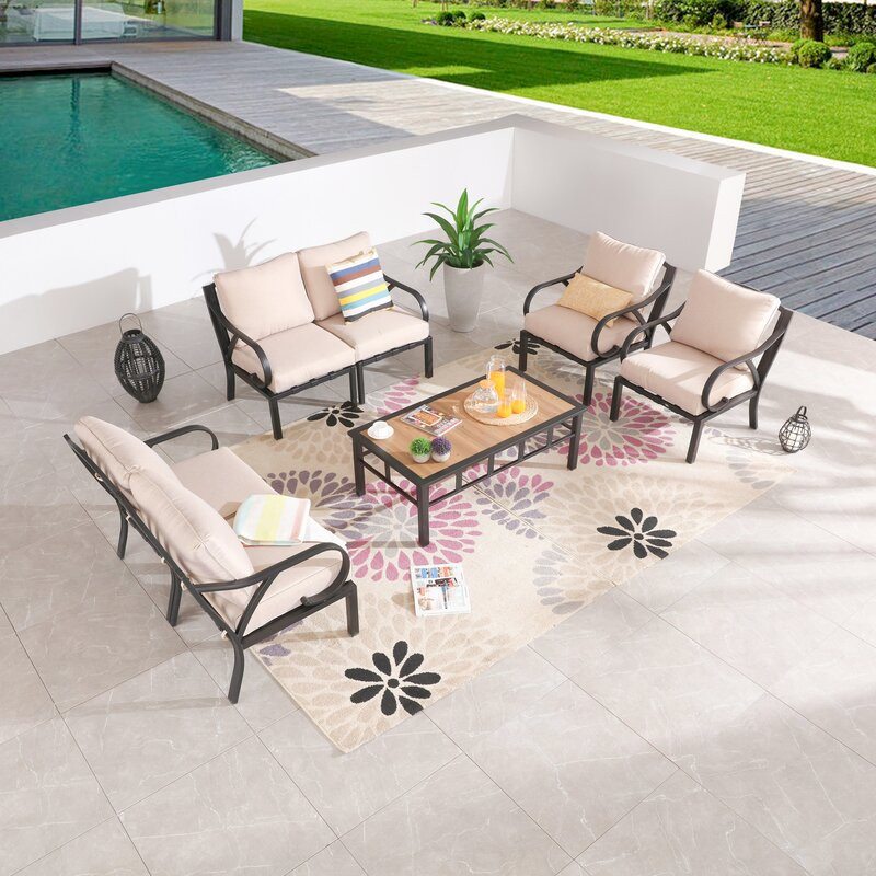 Torpoint 6 - Person Outdoor Seating Group with Cushions