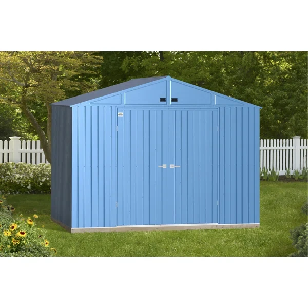 10 ft. W x 8 ft. D Galvanized Steel Storage Shed